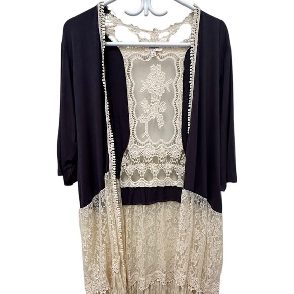✨ Boho dream ✨ Umgee Open front lace fringe top size large - Picture 1 of 17